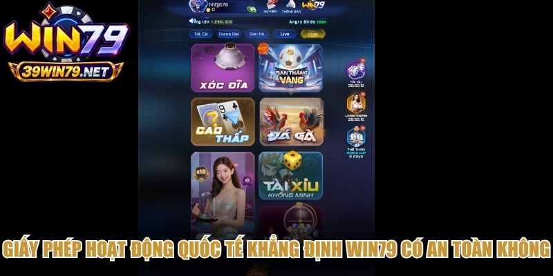 Giấy phép hoạt động quốc tế đầy đủ khẳng định Win79 có an toàn không